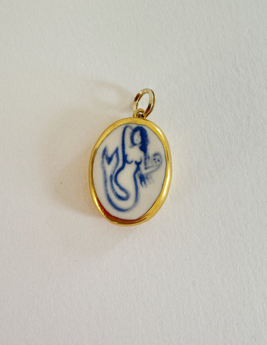 Mermaid with Skull Pendant